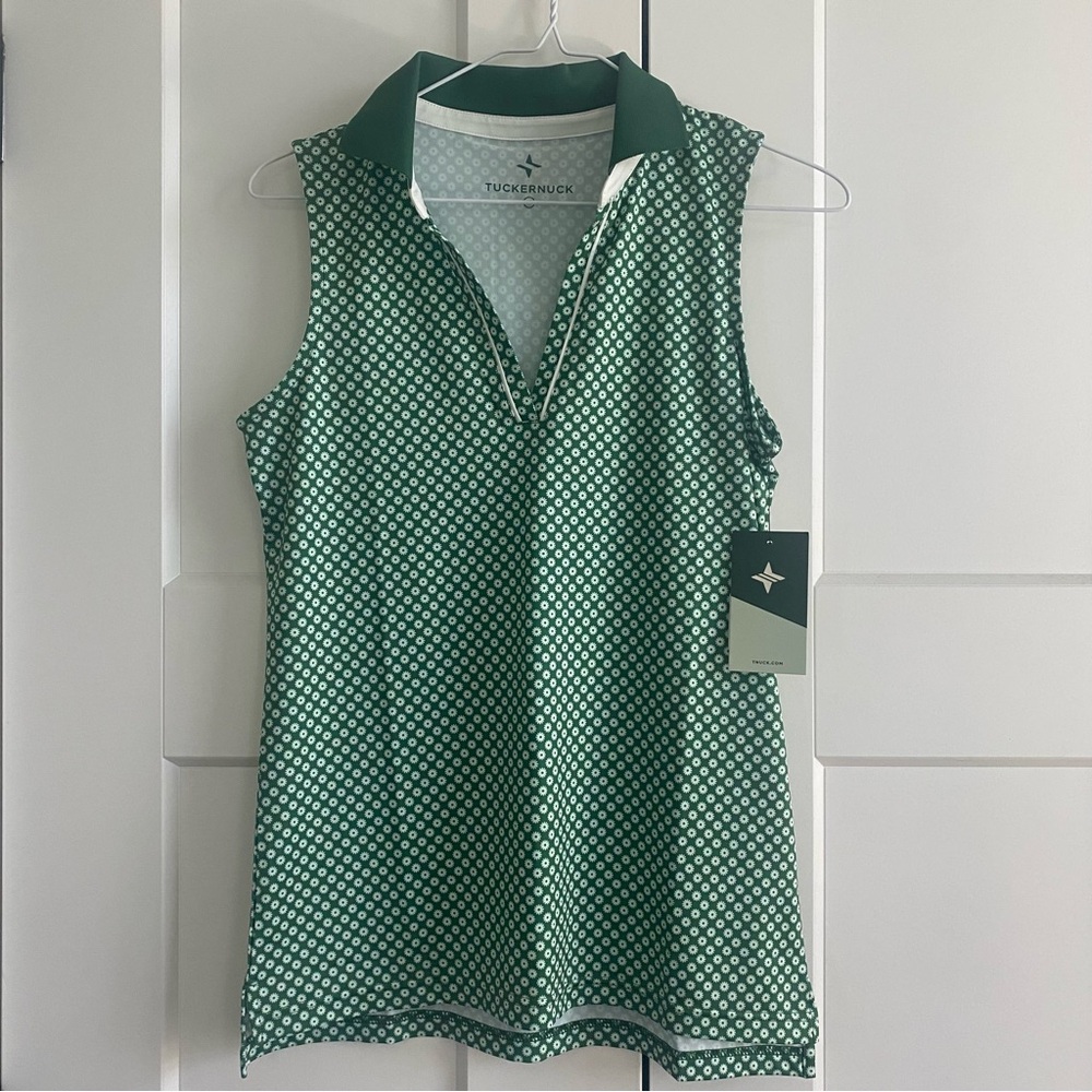Tuckernuck Green Patterned Performance polo
